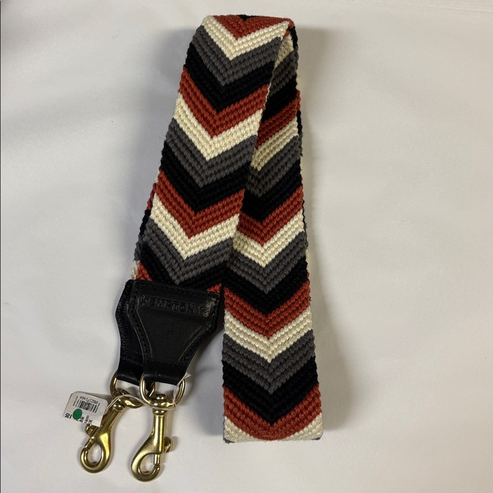 Kempton & Co Chevron Woven Guitar Crossbody Strap Black Combo NWT